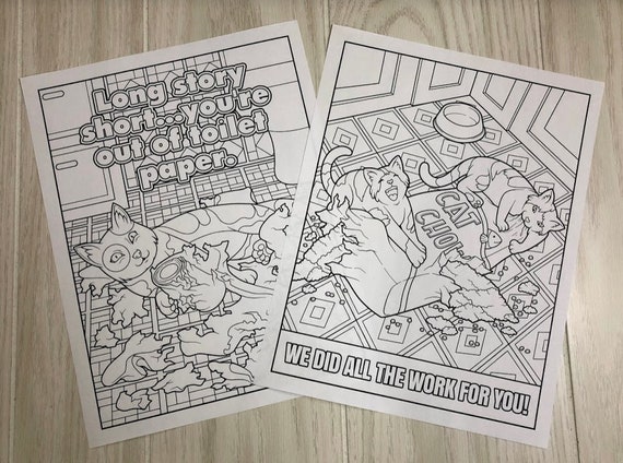 Cat Crazy Coloring Page Design Perfect Fit! Printable PDF