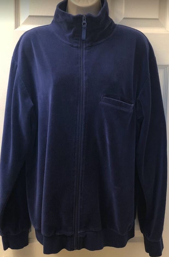 Vintage Irvine Park Women's Blue Velour Jacket Med