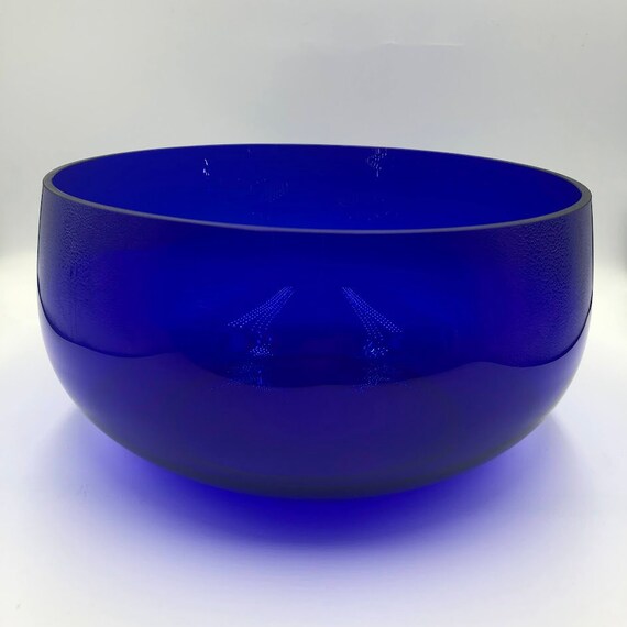 Vintage Cobalt Blue Glass Centerpiece Large Glass Fruit Bowl Etsy