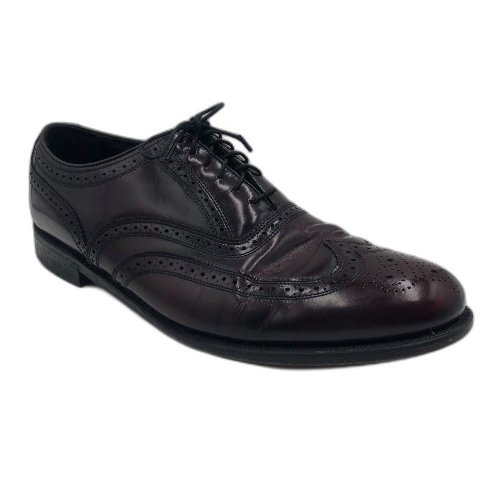 Florsheim Mens Burgundy Leather Wingtip Oxfords Size 12D 