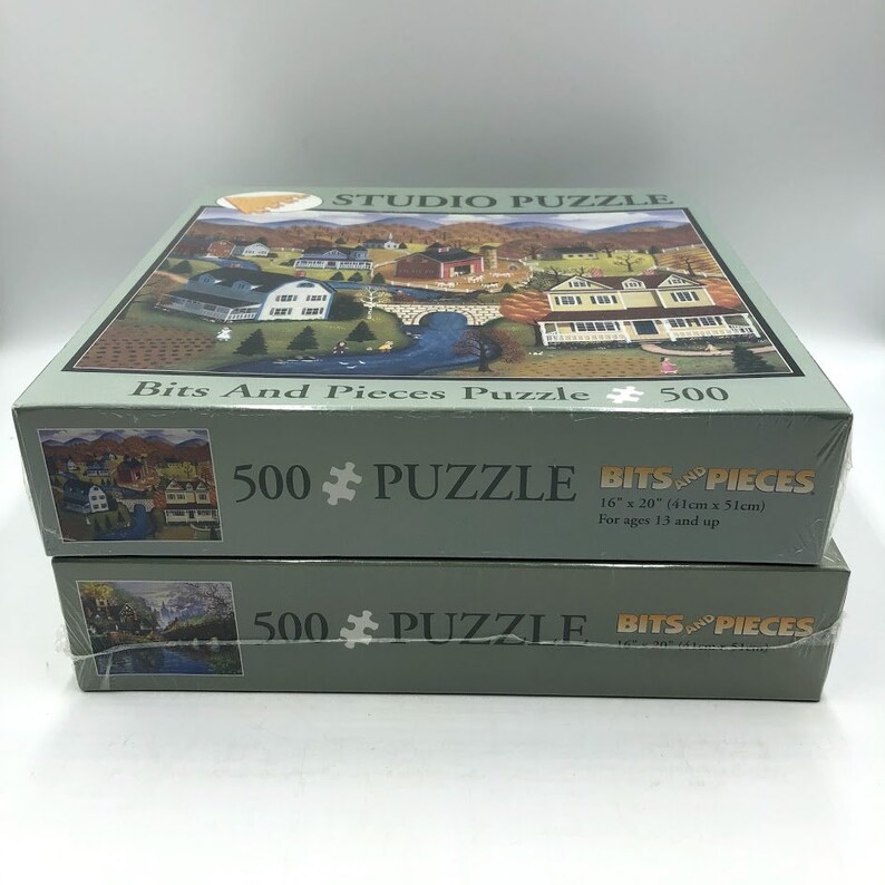Bits and Pieces Studio Puzzle 500 Pieces Set of 2 Jigsaw Puzzles NIB Etsy