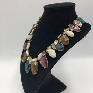 Vintage Chloe and Isabel Multi Colored Crystal Stone Fashion Statement Necklace