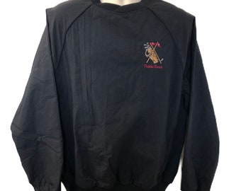Vintage 1990s Golf Pebble Beach Black Pullover Vinyl Outerwear Men's Unisex