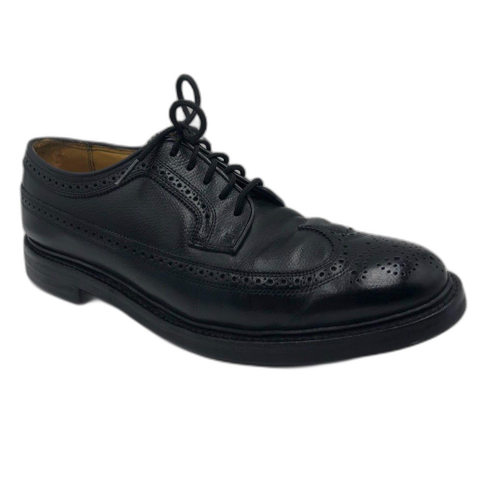 Vintage FLORSHEIM Preppy Leather Wingtip Brogues Men’s size 10.5 Black NEW Florsheim Shoe Black Leather Wingtip Oxfords Dress Shoes  main image 4