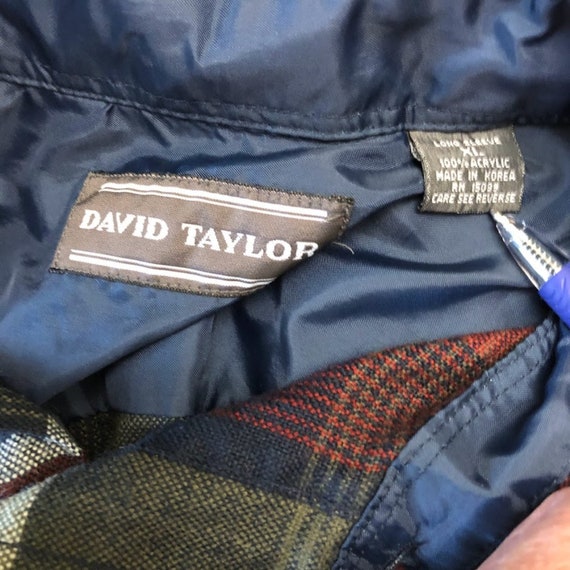 Vintage David Taylor Men's Plaid Long Sleeve Casu… - image 5