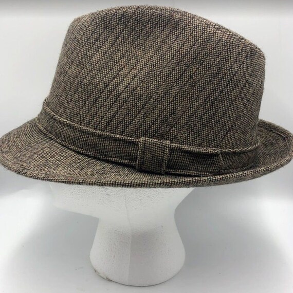 Vintage Young An Men's Fedora Tweed Wool Hat Brow… - image 5
