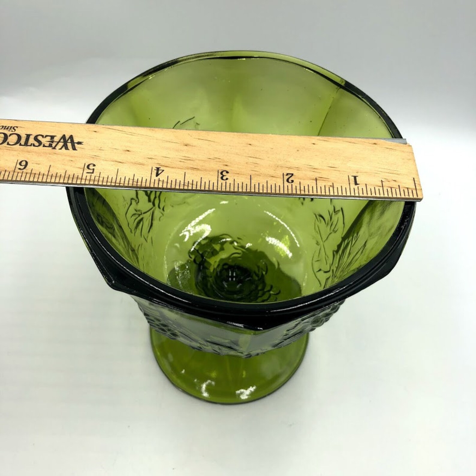 Vintage grüne Depression Glas Schale Schale Traube Design mit | Etsy