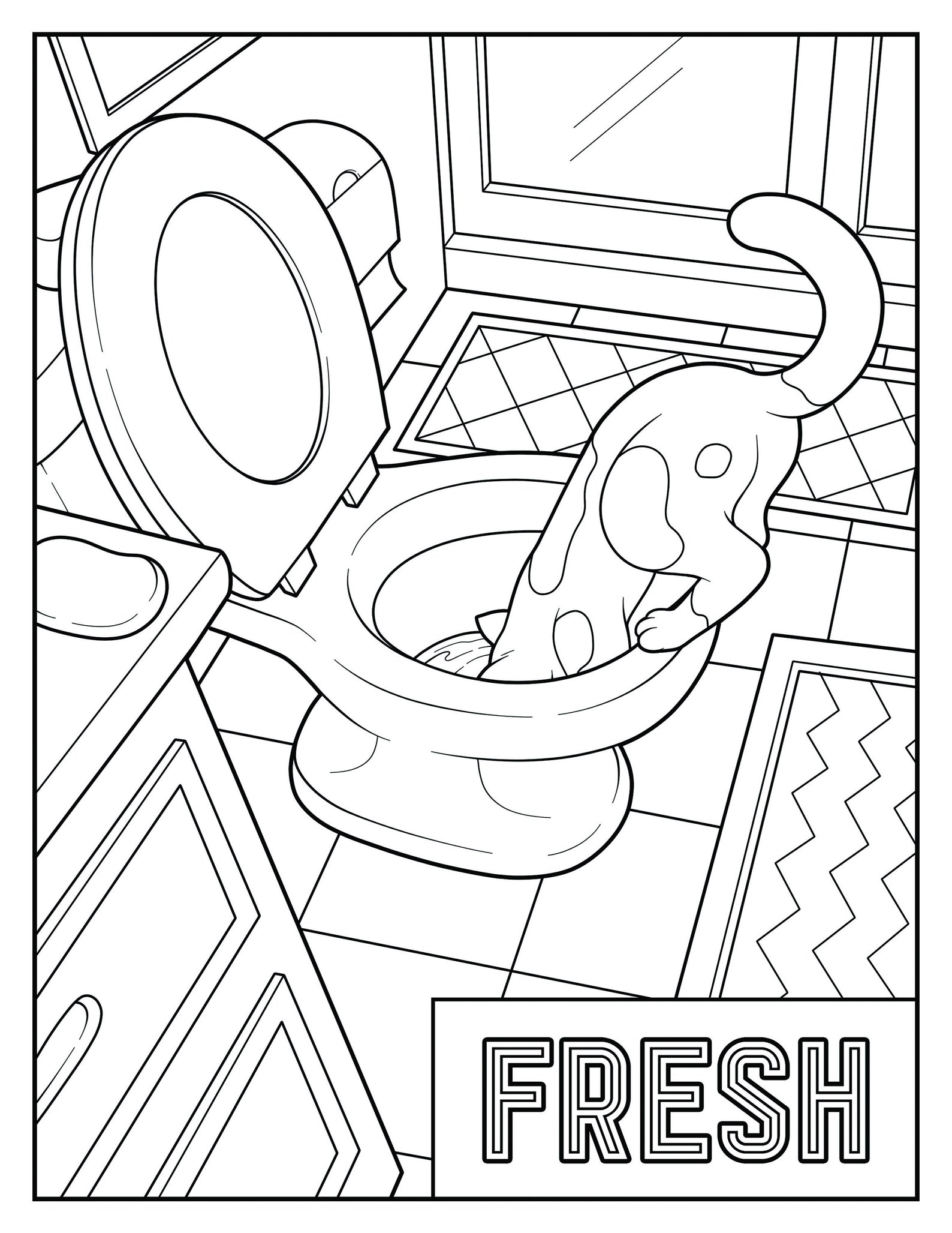 Cat Crazy Coloring Page Design Printable PDF | Etsy