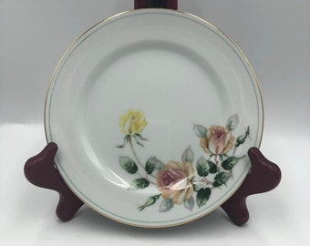 Vintage Narumi Fine China Dessert Plates Set of 6 Japan Floral Pattern Gold Rim