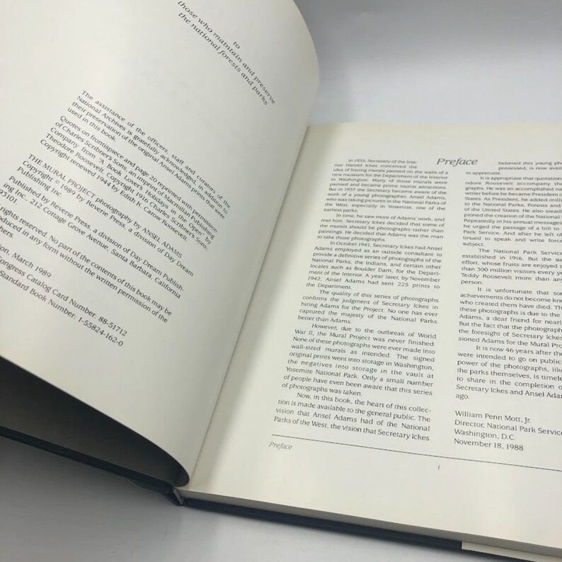 Vintage 1989 the Mural Project Photographs by Ansel Adams Hardback