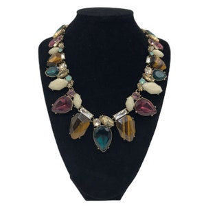 Vintage Chloe and Isabel Multi Colored Crystal Stone Fashion Statement Necklace