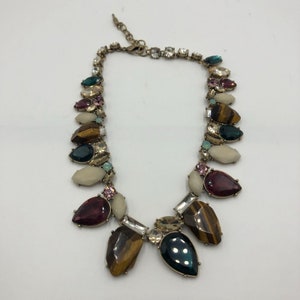 Vintage Chloe and Isabel Multi Colored Crystal Stone Fashion Statement Necklace image 5
