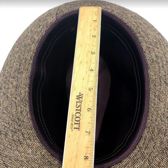Vintage Young An Men's Fedora Tweed Wool Hat Brow… - image 10