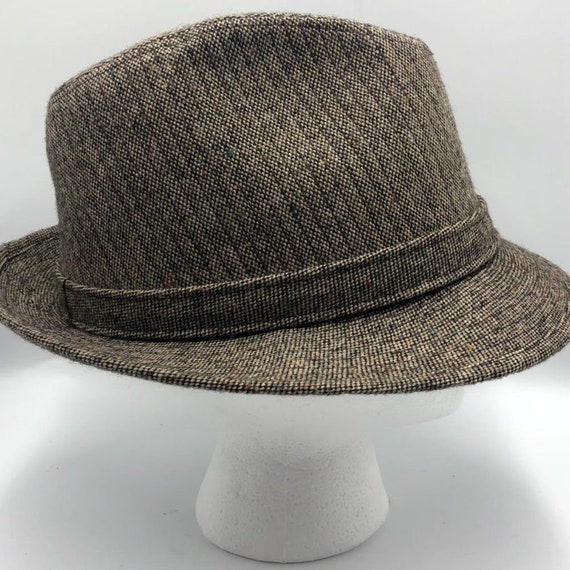 Vintage Young An Men's Fedora Tweed Wool Hat Brow… - image 6