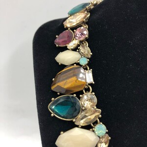Vintage Chloe and Isabel Multi Colored Crystal Stone Fashion Statement Necklace image 7