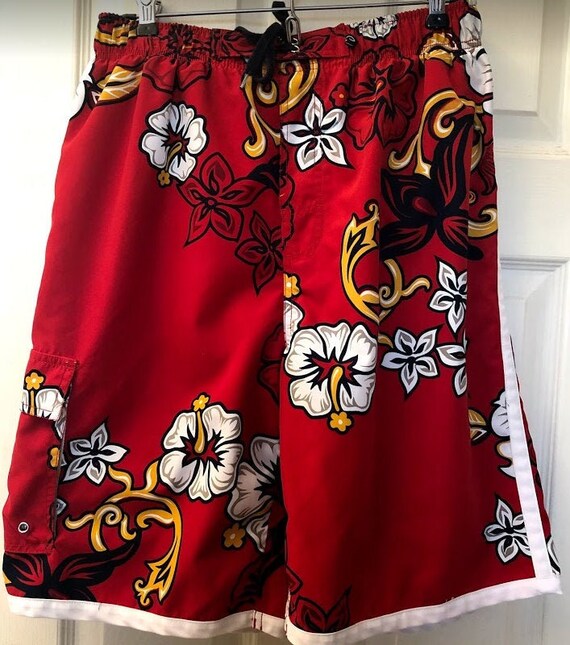 Surf Gear Men's Swim Trunks Shorts Red 