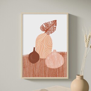 Abstract Modern, Modern Wall Art, Coral Prints, Geometric Wall Art, Abstract Art Print, Minimalist Print, Wall Decor, Living Room Wall Art image 1