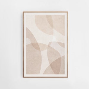 Beige Cream Abstract Print, Printable Wall Art, DIY Wall Decor, Mid Century Geometric Art, Modern Wall Art, Minimalist Print