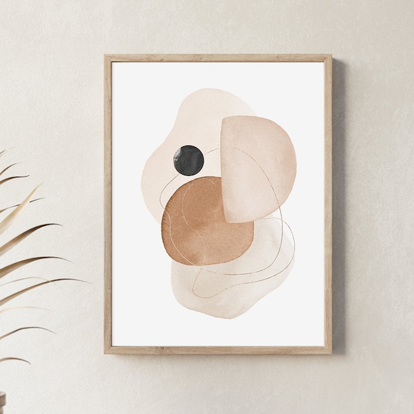 Earth Tone Abstract Art, Terracotta Color Print, Pastel Art Print, Abstract Wall Art,Living Room Wall Art