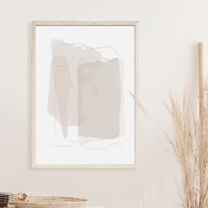 Neutral Abstract Wall Art Print, Boho Home Decor (Digital Download)