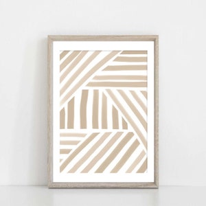 Beige Print, Neutral Wall Art, Minimalist Painting, Printable Wall Art, Geometric Watercolor, Digital Print, Boho Decor, Abstract Print