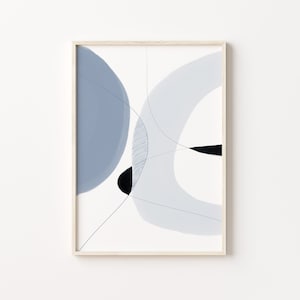 Classic Blue Abstract Print, Modern Blue Line Art, Modern Wall Art, Pastel Blue Painting, Abstract Art Print, Minimalist Print