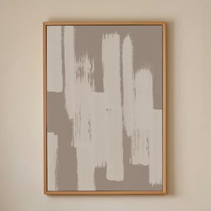 Beige abstracte kunstprint, minimalistische geometrische aquarel (digitale print)