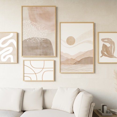 Gallery Art Set Boho Decor Set of 5 Prints Living Room Etsy