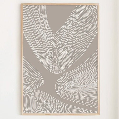 Line Art Print, Digital Prints, Modern Abstract Art, Large Wall Art, Printable Wall Art, Geometric Print, Neutral Wall Art Living room Decor