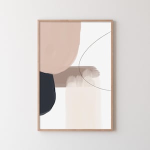 Beige Abstract Wall Art: Modern Scandinavian Print (Digital Download)