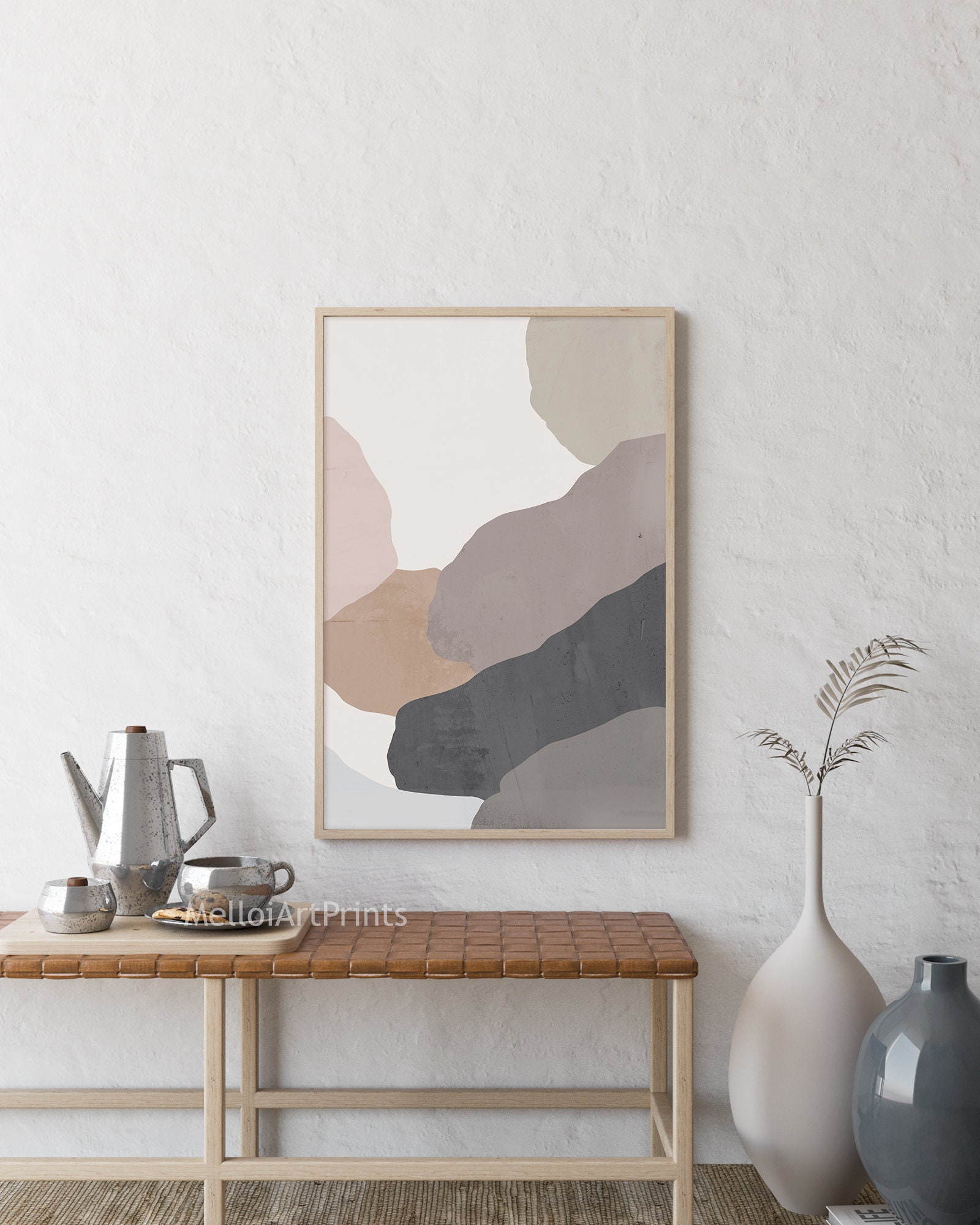 Neutral Color Abstract Art Large Abstract Art Print Pastel Etsy