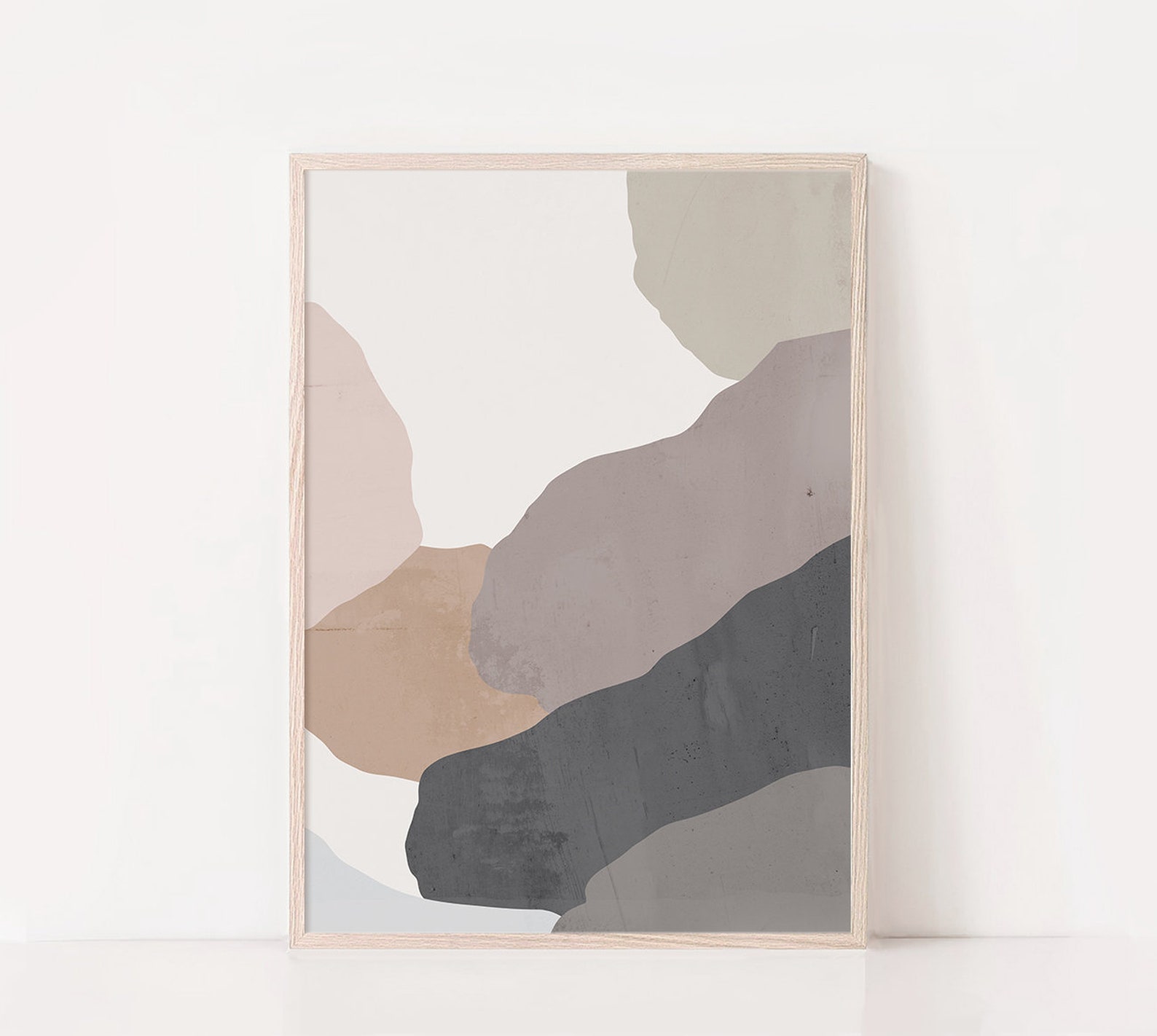 Neutral Color Abstract Art Large Abstract Art Print Pastel Etsy