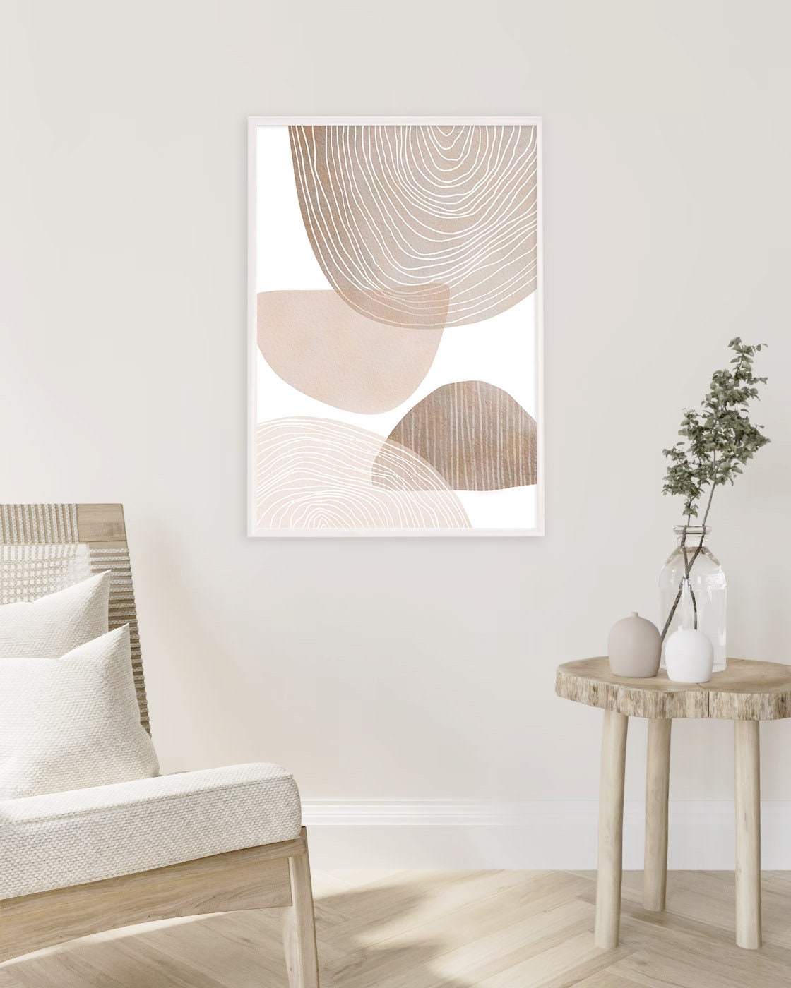 Neutral Print Abstract Painting Beige Abstract Wall Art Etsy