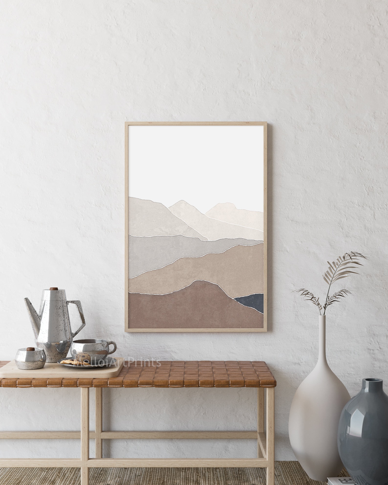 Brown Beige Mountain Wall Art Digital Print Beige Landscape Etsy UK