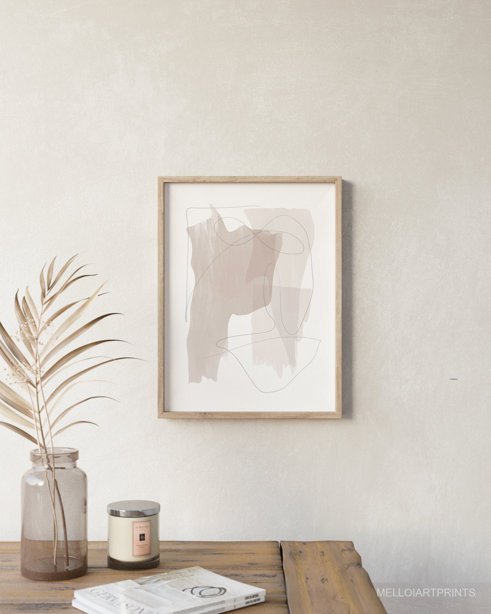 Neutral Abstract Art Beige Gray Print Neutral Color Wall Etsy