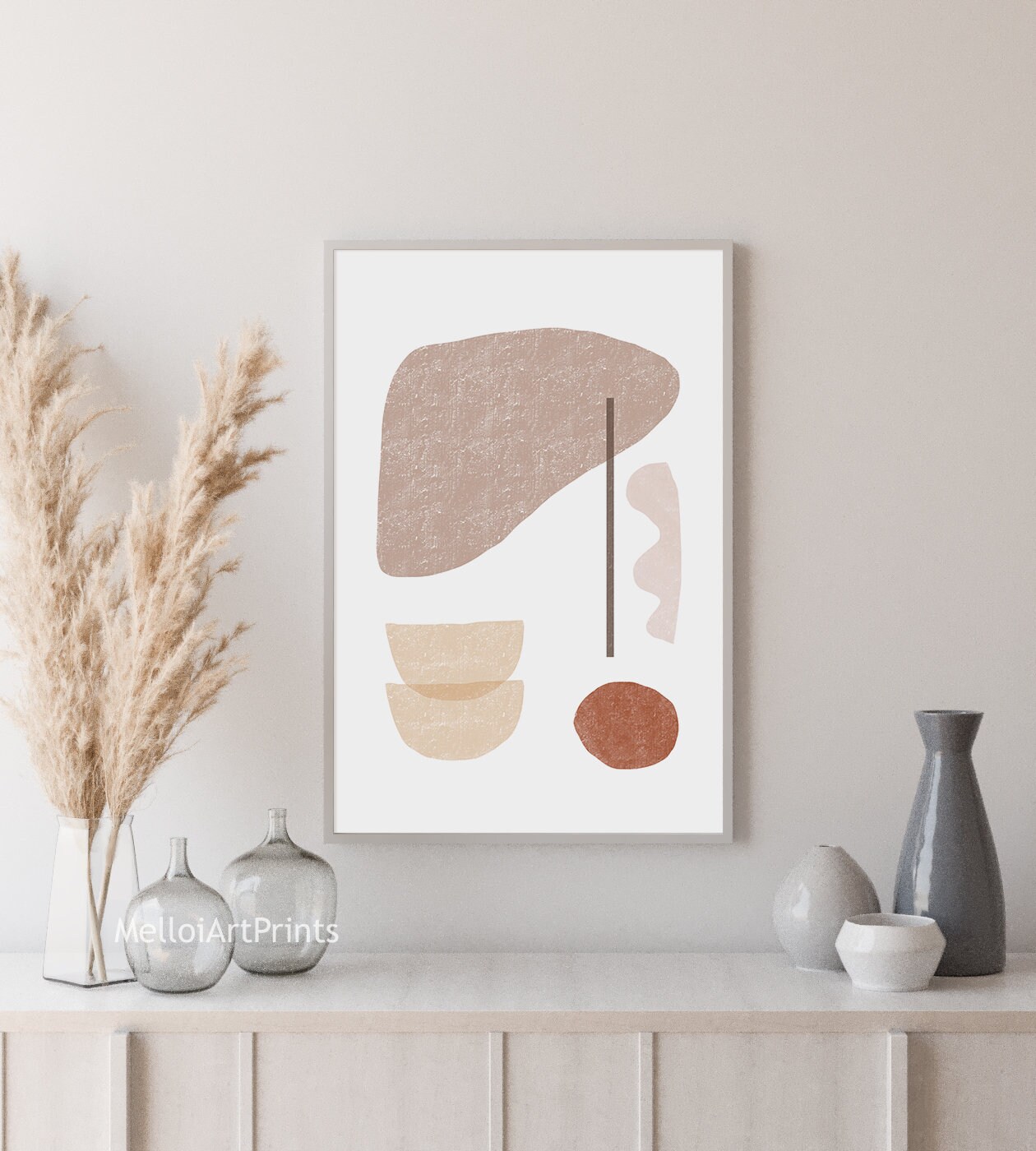 Neutral Brown Beige Art Pastel Wall Art Large Abstract Art Etsy