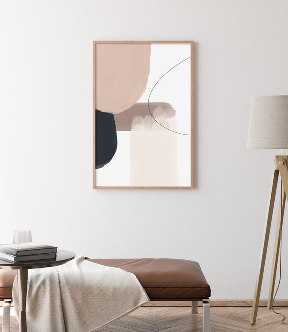 Beige Abstract Wall Art: Modern Scandinavian Print (Digital Download)