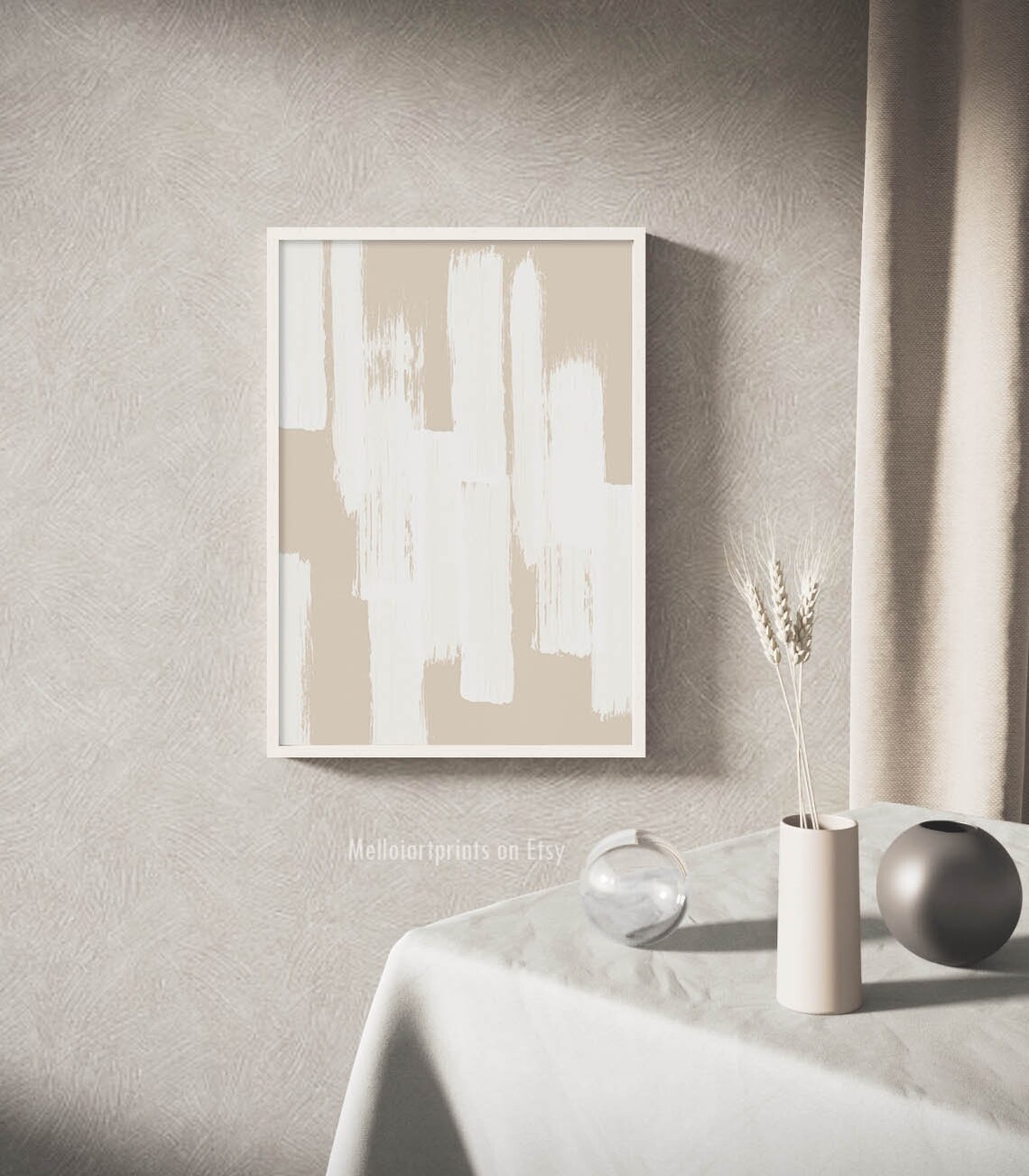 Neutral Wall Art Minimalist Painting Beige Print Printable | Etsy