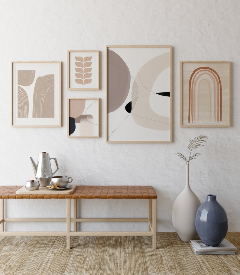 Set of 5 Prints Watercolor Art Gallery Wall Art Boho Decor Etsy