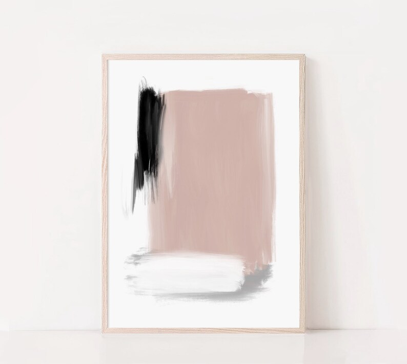 Pale Pink Gray Art Print Abstract Wall Art Modern Wall Art Etsy