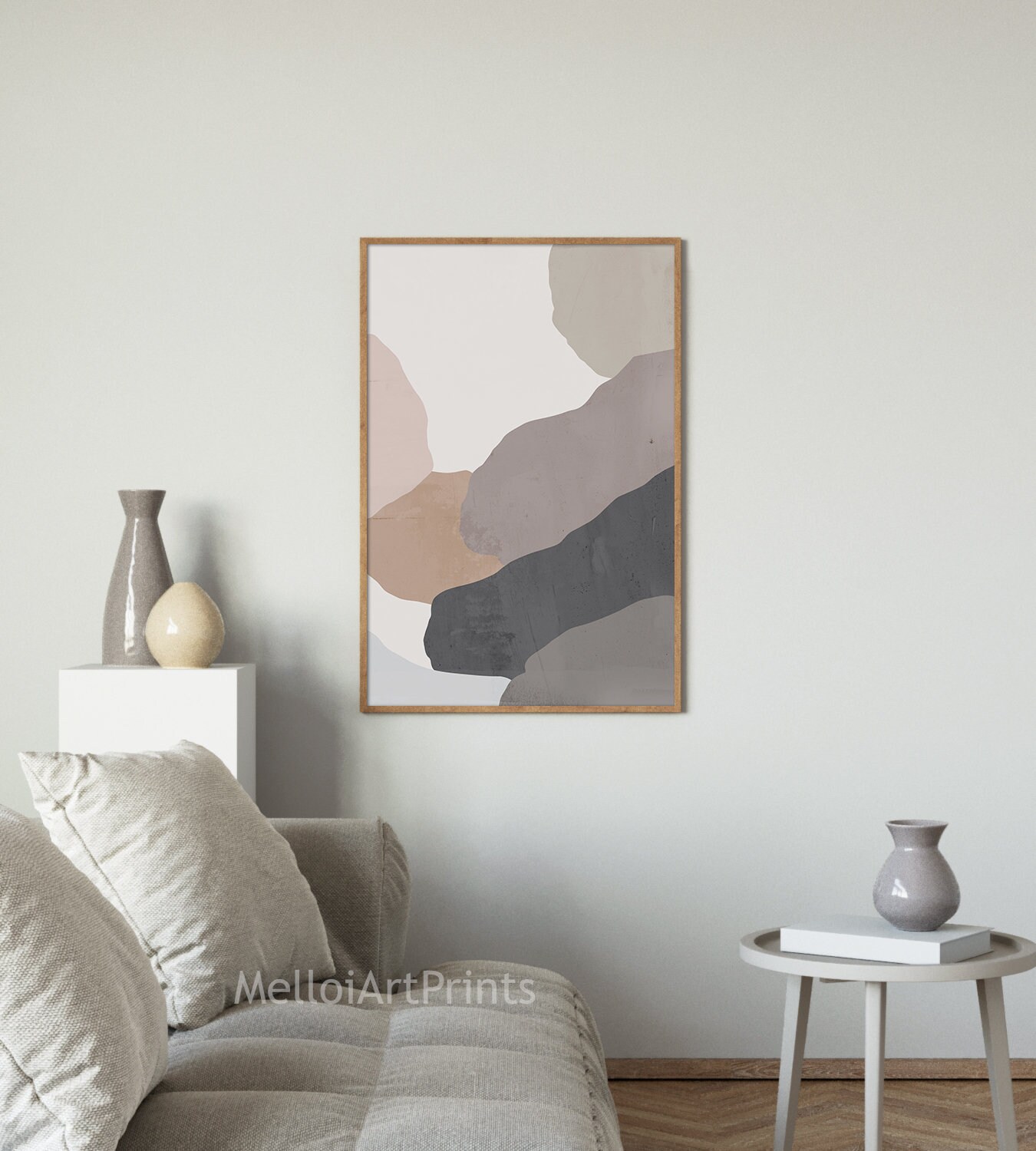 Neutral Color Abstract Art Large Abstract Art Print Pastel Etsy
