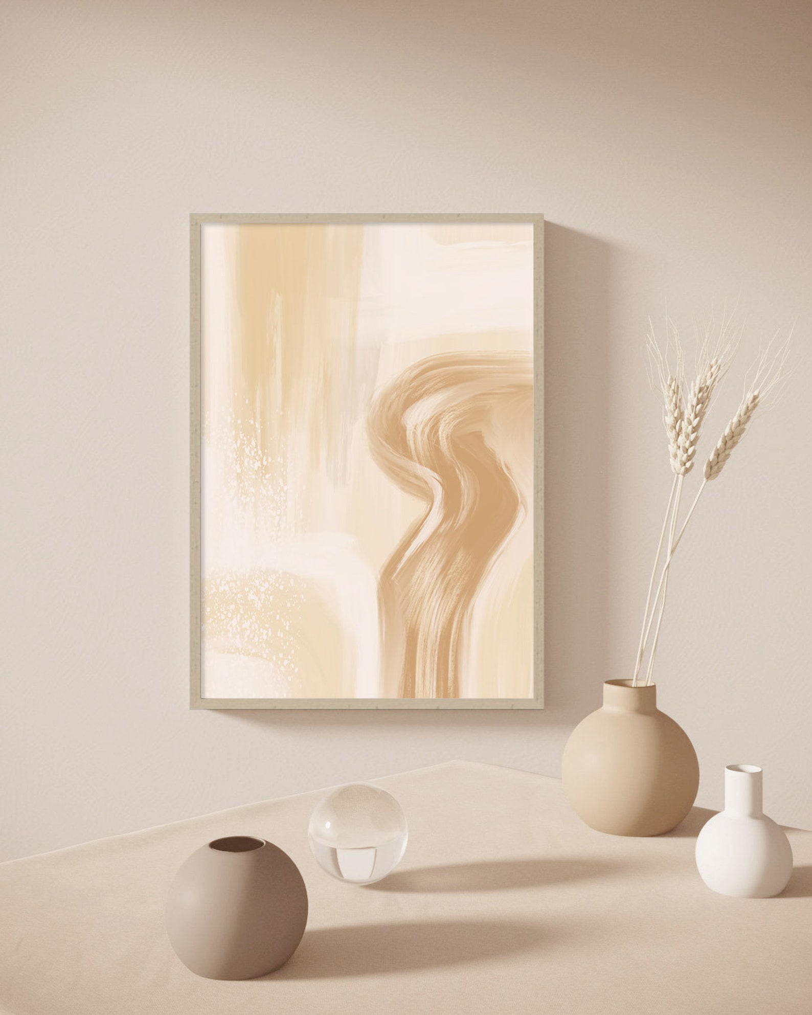Earth Tone Abstract Art Digital Print Neutral Color Wall Etsy