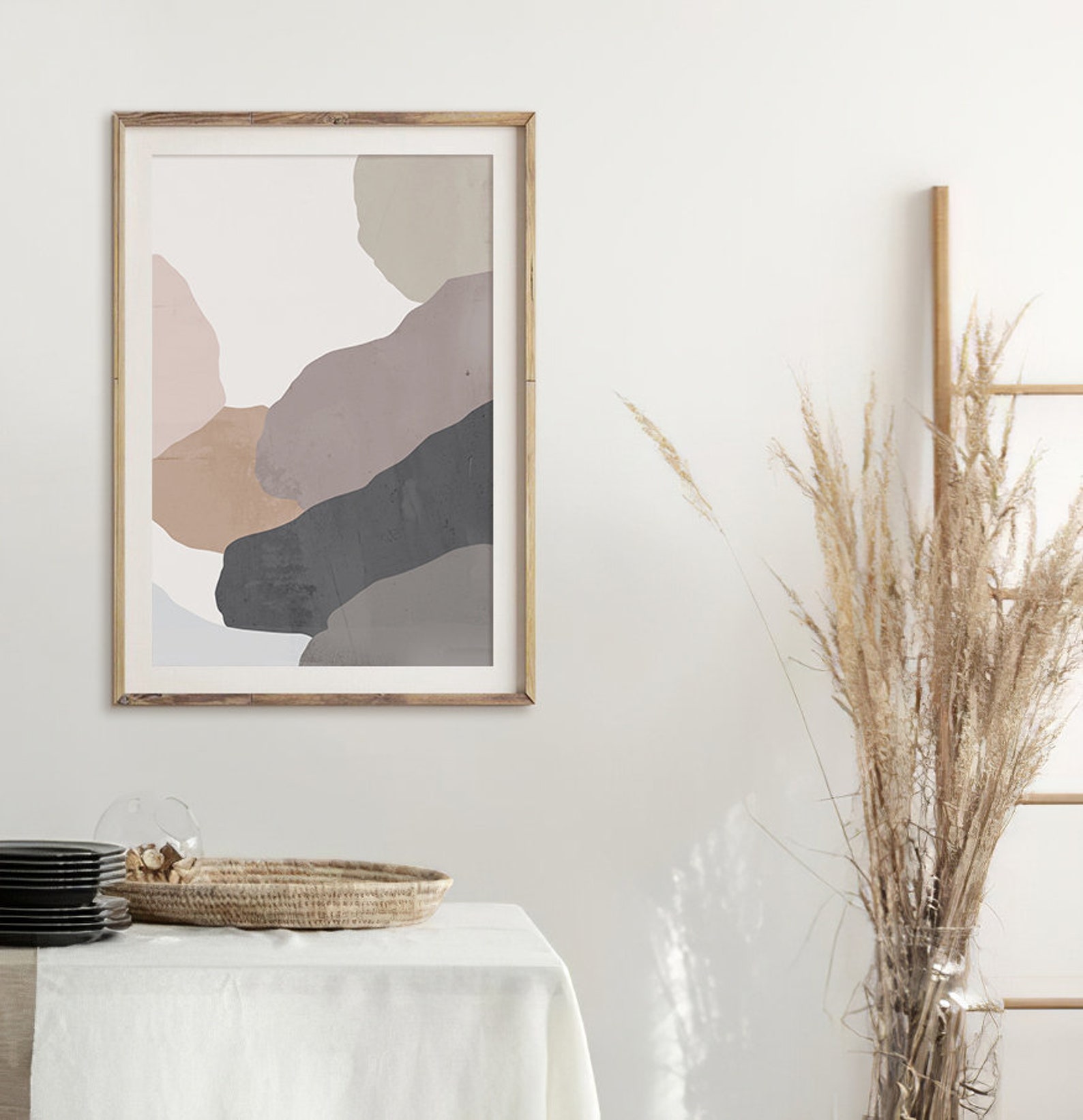Neutral Color Abstract Art Large Abstract Art Print Pastel Etsy