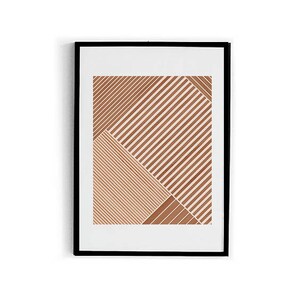 Cartel de rayas, arte de pared geométrico, impresiones de terracota, arte de pared imprimible, cartel abstracto moderno, arte de líneas, impresión descargable, cartel minimalista imagen 5