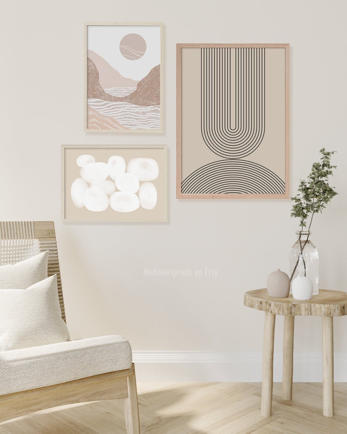 Modern Wall Decor Set of 3 Print Mid Century Print Boho Etsy
