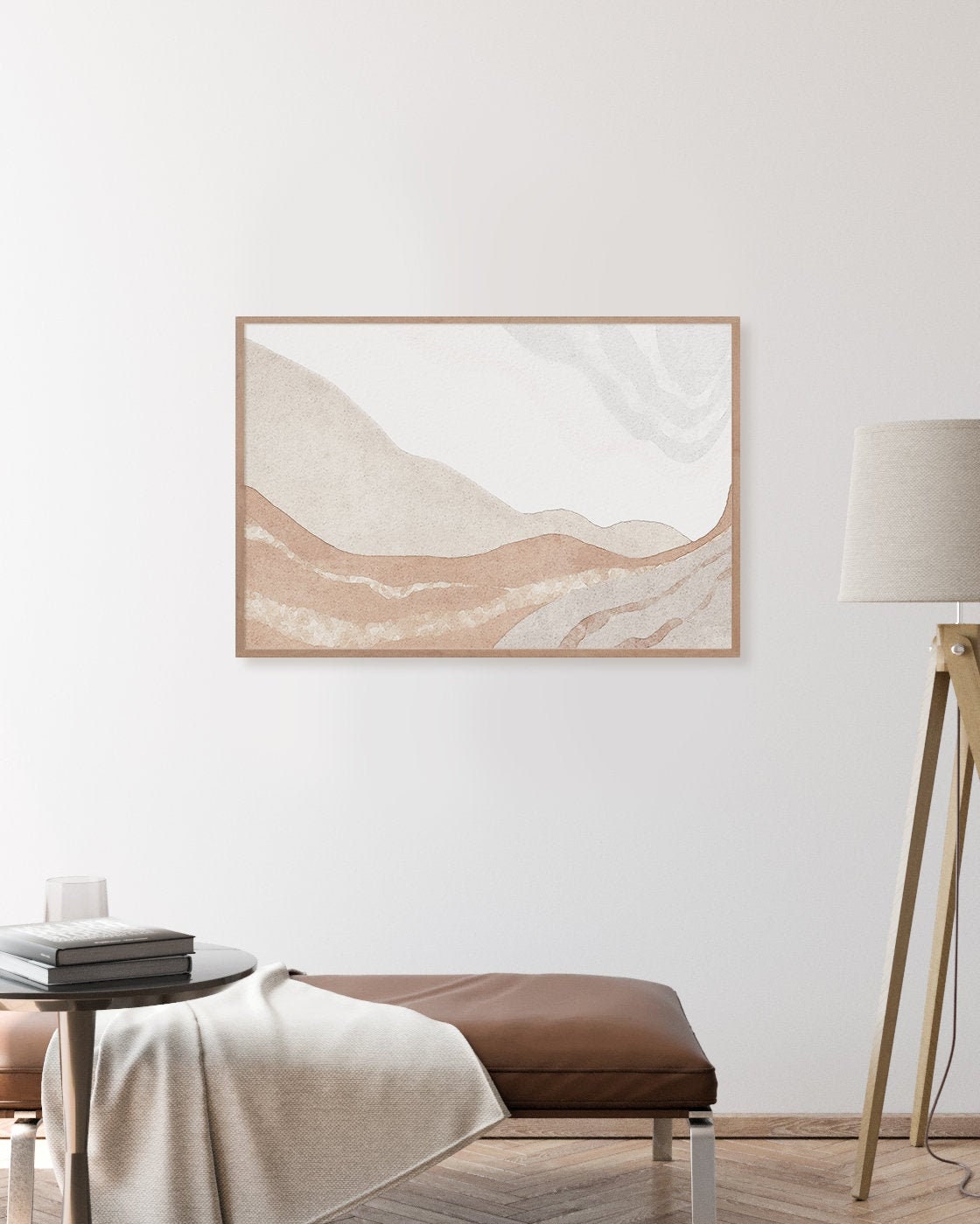 Horizontal Landscape Art Print Digital Print Beige