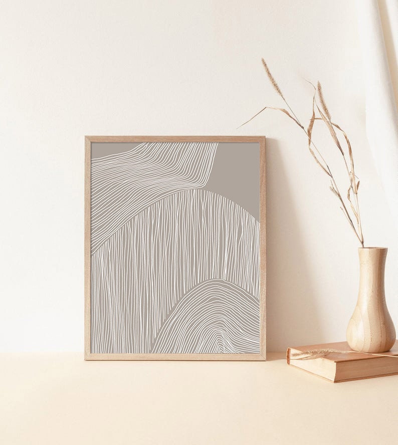Line Art Print Neutral Wall Decor Digital Print Boho Decor Etsy