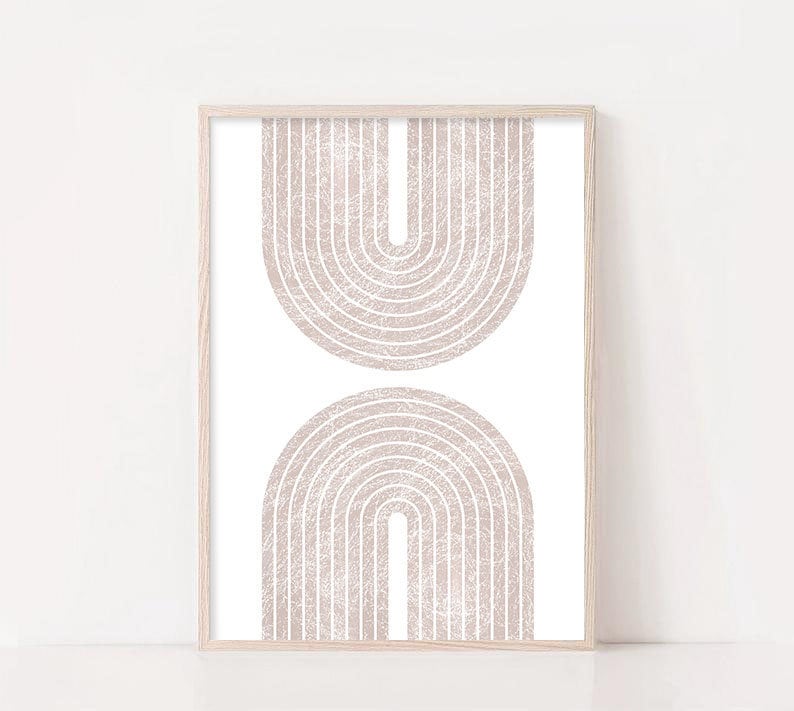 Beige Arch Print Neutral Wall Art Minimalist Painting Etsy
