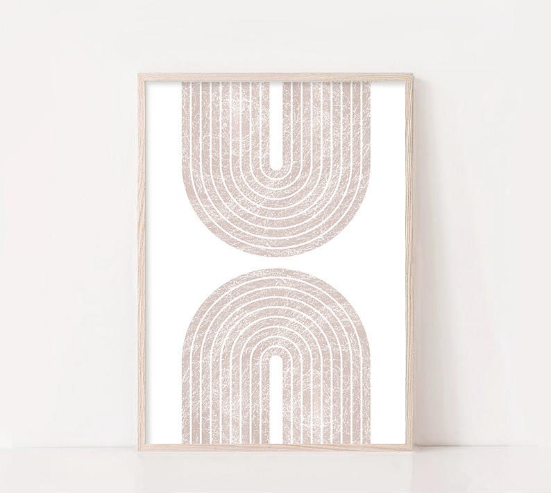 Beige Arch Print Neutral Wall Art Minimalist Painting Etsy