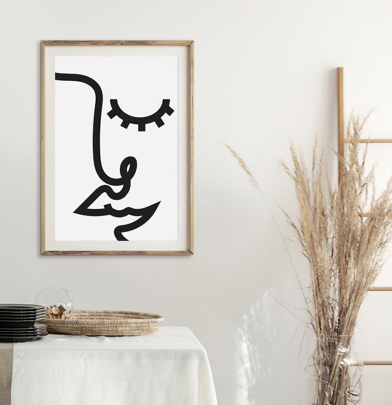 Abstract Portrait Line Art Print Abstract Wall Art Modern Etsy
